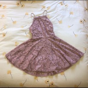 Pink Flower Skater Dress